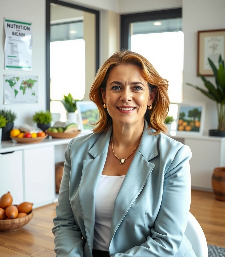 Sarah Müller, Ernährungsberaterin in ihrem Büro in Berlin